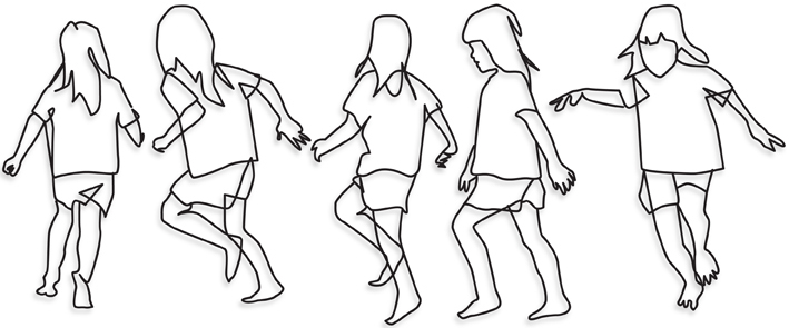 drawing of child running around